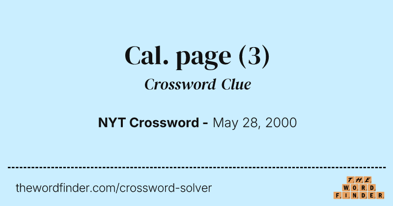 Cal. page crossword clue image