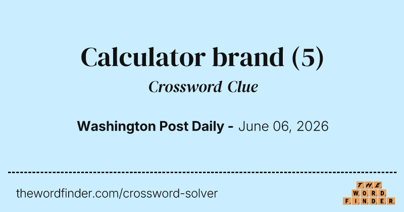 Calculator brand crossword clue image