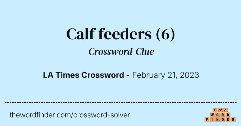 Calf feeders crossword clue image