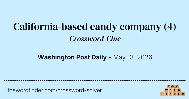 California-based candy company crossword clue image