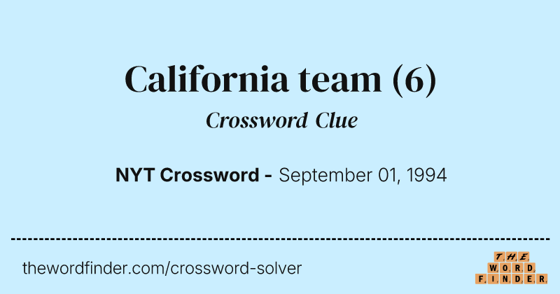 California team crossword clue image