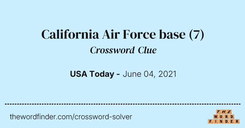 California Air Force base crossword clue image