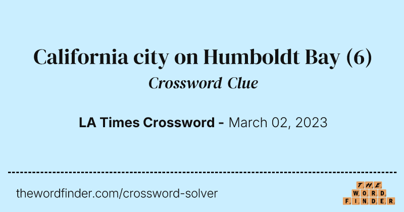 California city on Humboldt Bay crossword clue image