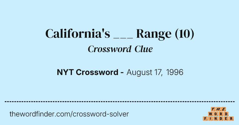 California's ___ Range crossword clue image