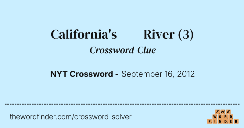 California's ___ River crossword clue image