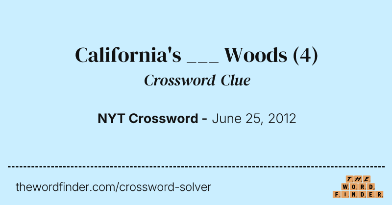 California's ___ Woods crossword clue image