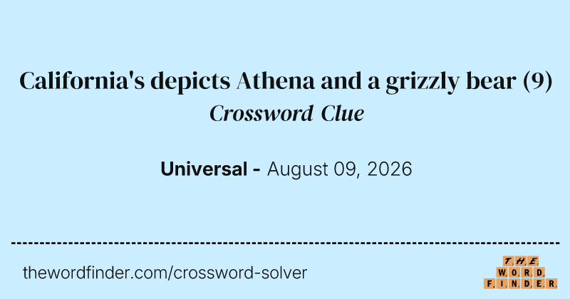 California's depicts Athena and a grizzly bear crossword clue image