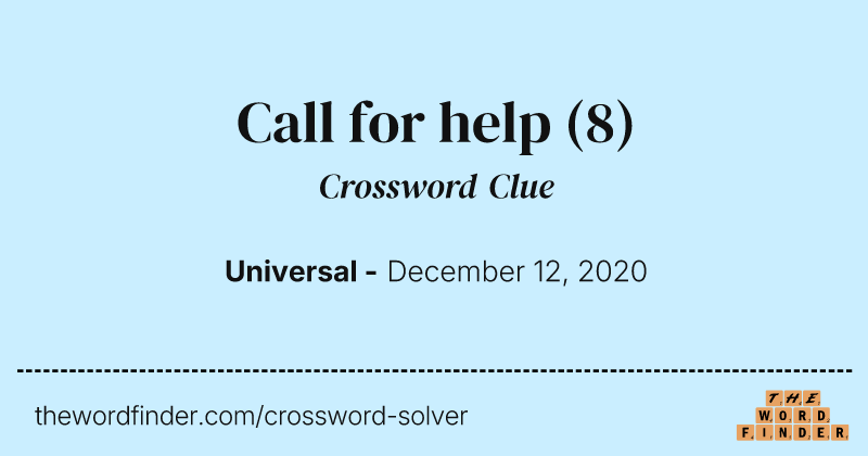 Call for help crossword clue image
