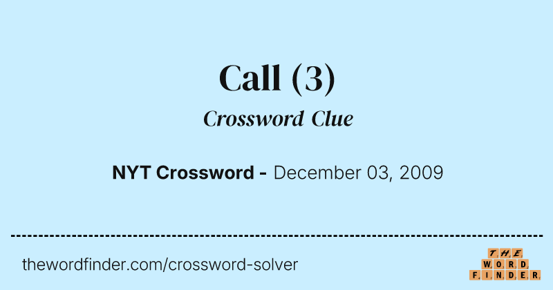 Call crossword clue image