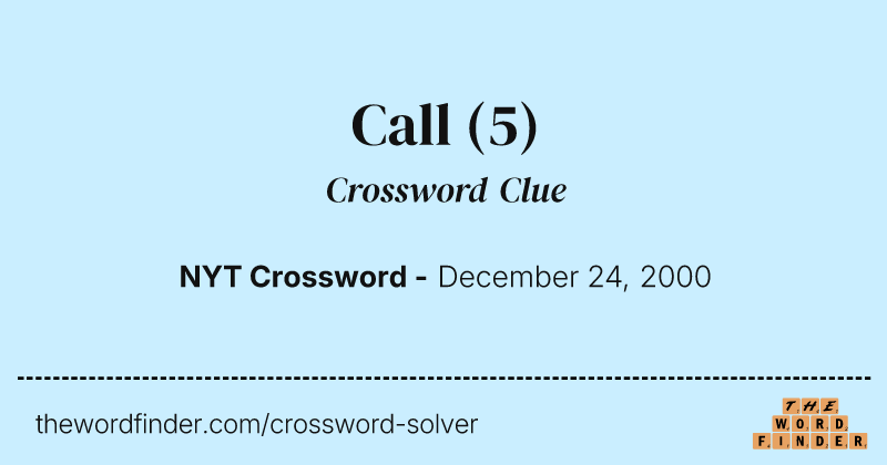 Call crossword clue image