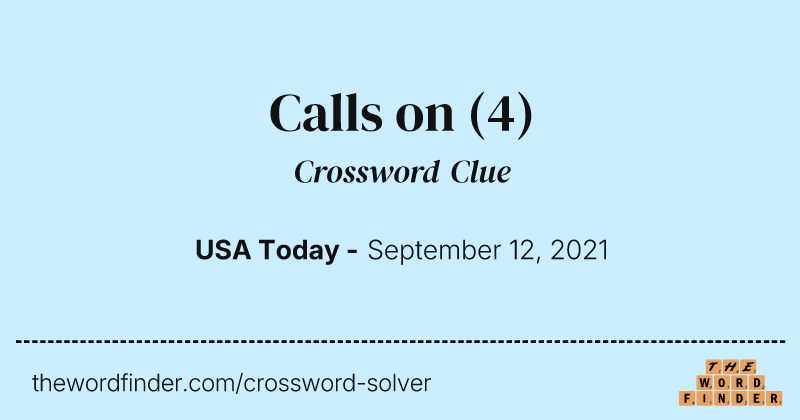 Calls on crossword clue image