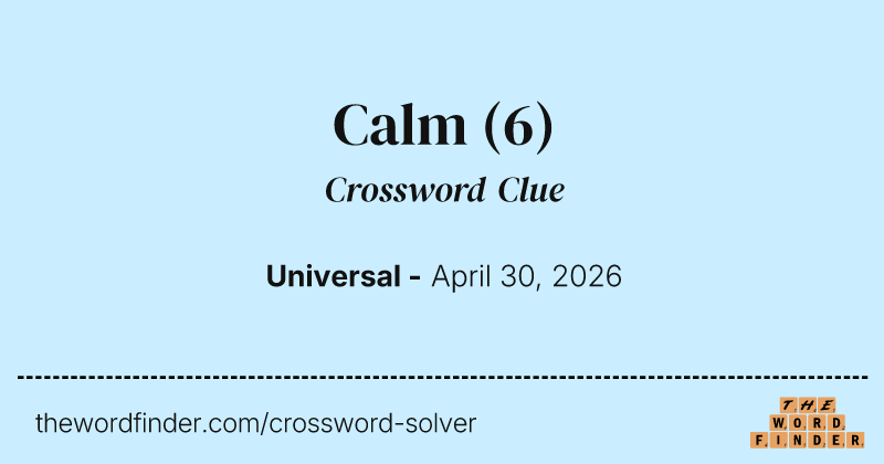 Calm crossword clue image