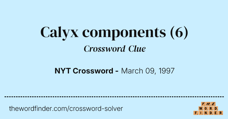 Calyx components crossword clue image