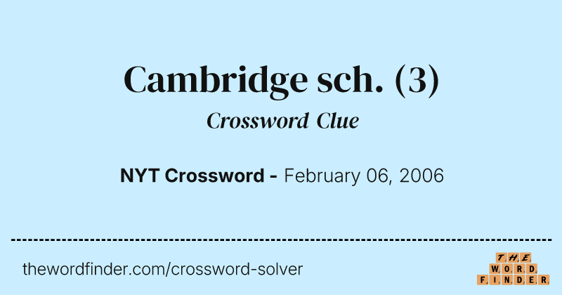 Cambridge sch. crossword clue image