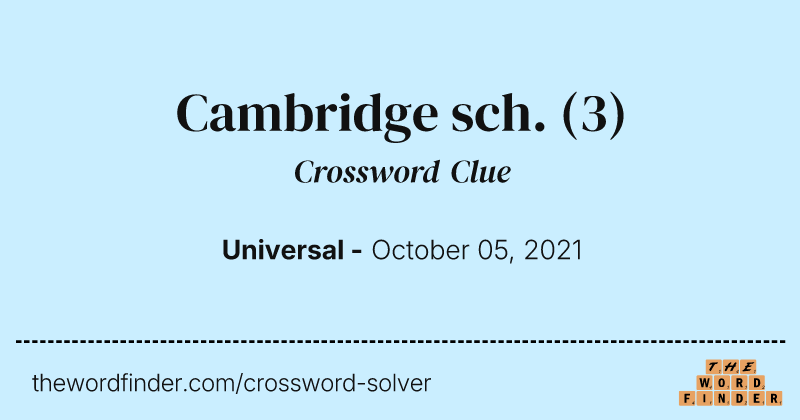 Cambridge sch. crossword clue image