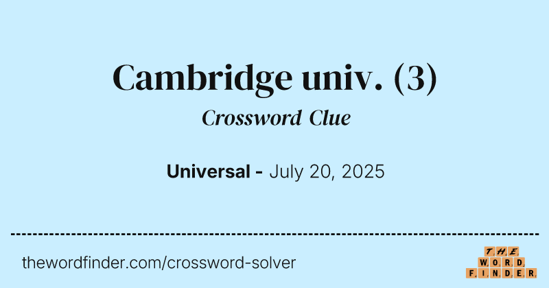 Cambridge univ. crossword clue image