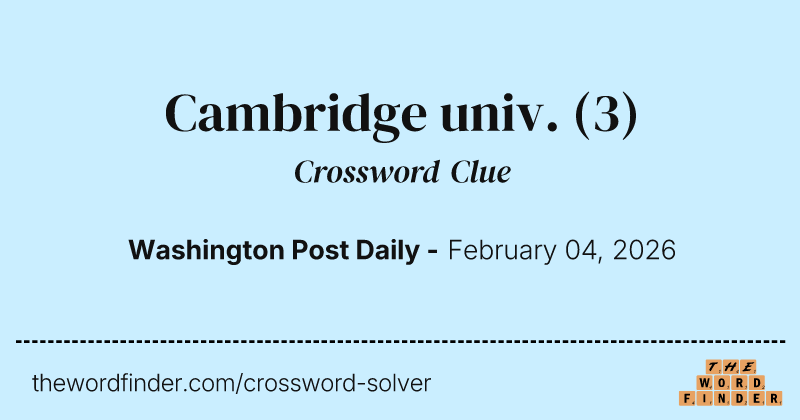 Cambridge univ. crossword clue image