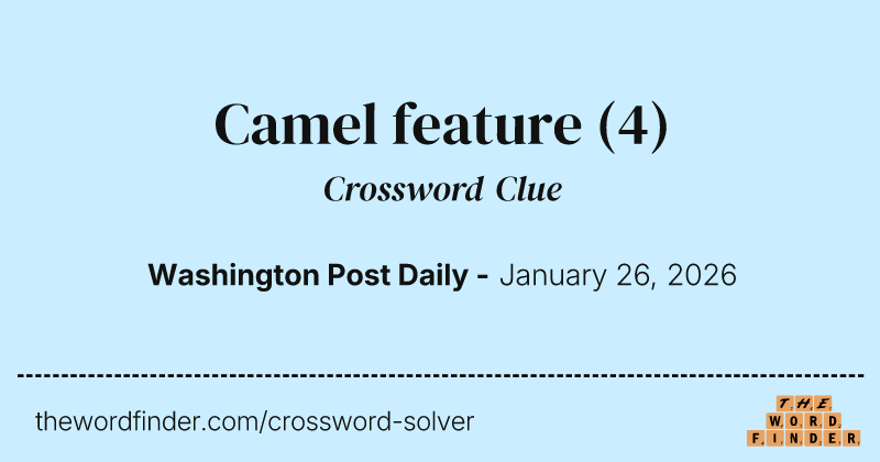 Camel feature crossword clue image