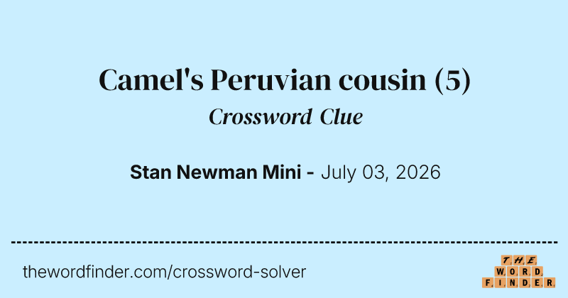 Camel's Peruvian cousin crossword clue image