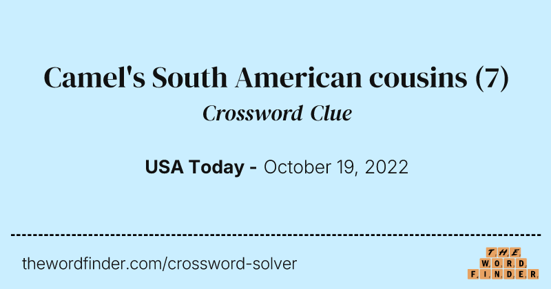 Camel's South American cousins crossword clue image