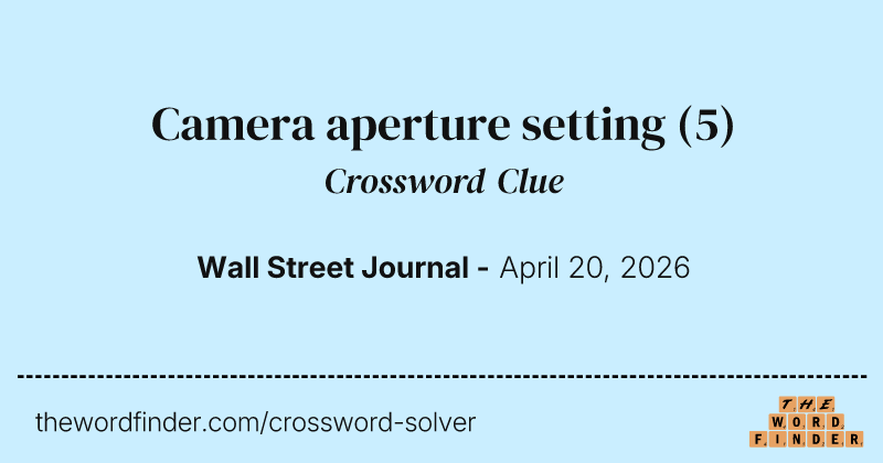 Camera aperture setting crossword clue image