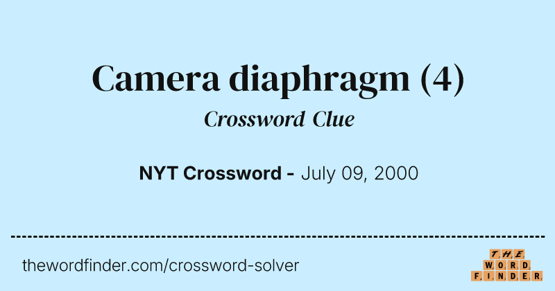 Camera diaphragm crossword clue image