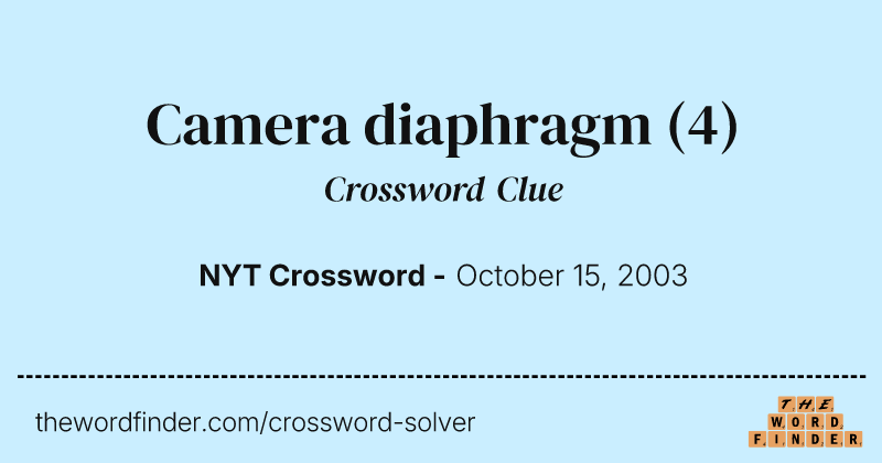 Camera diaphragm crossword clue image