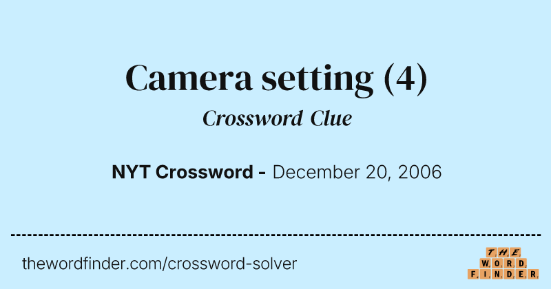 Camera setting crossword clue image