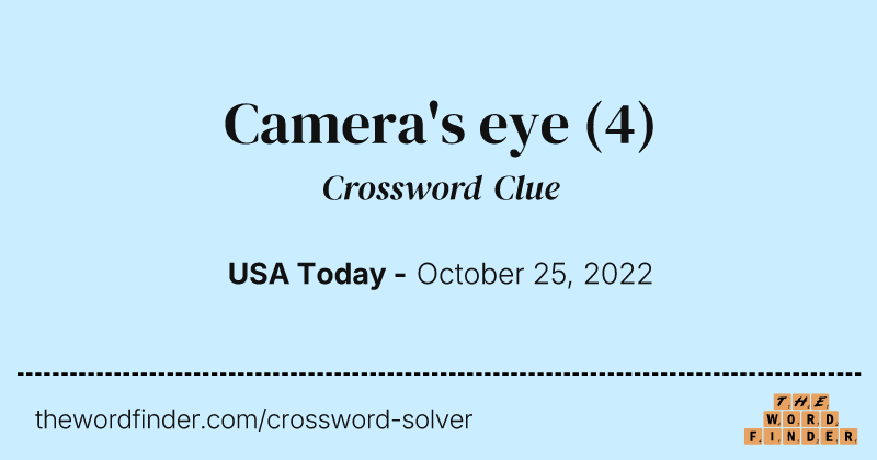 Camera's eye crossword clue image