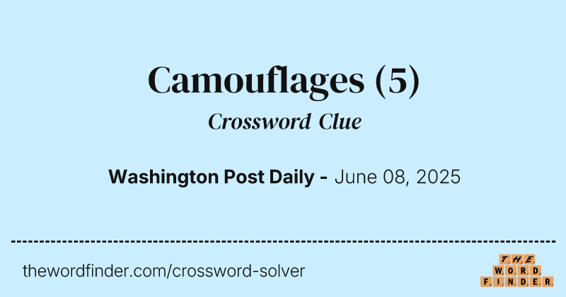 Camouflages crossword clue image
