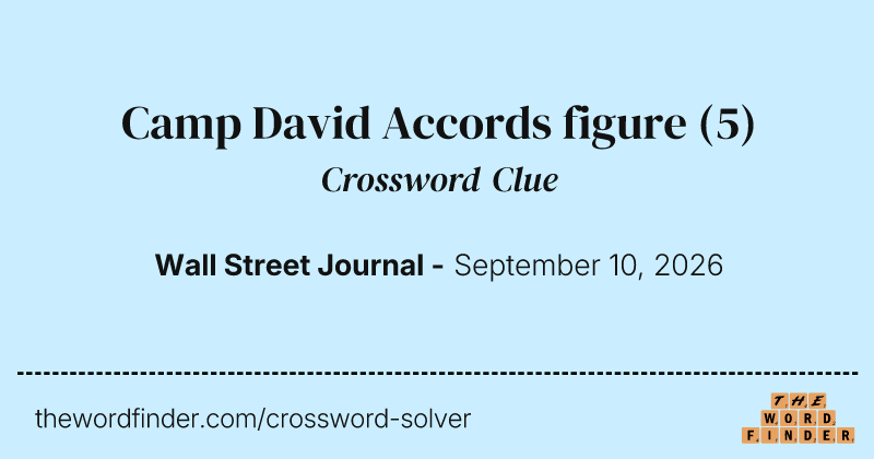 Camp David Accords figure crossword clue image