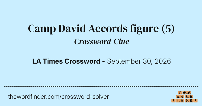 Camp David Accords figure crossword clue image