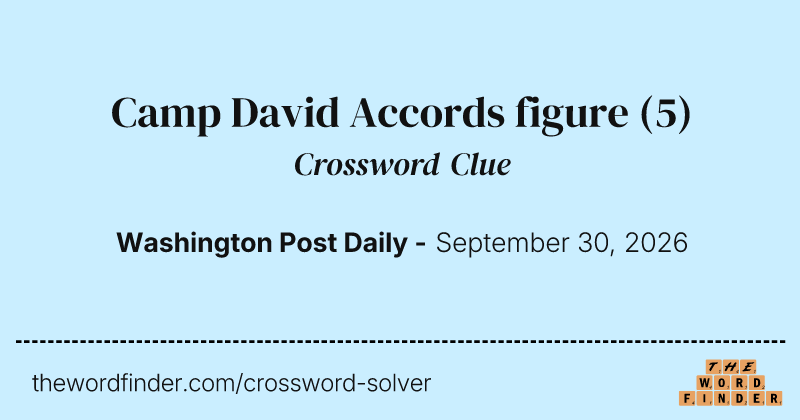 Camp David Accords figure crossword clue image