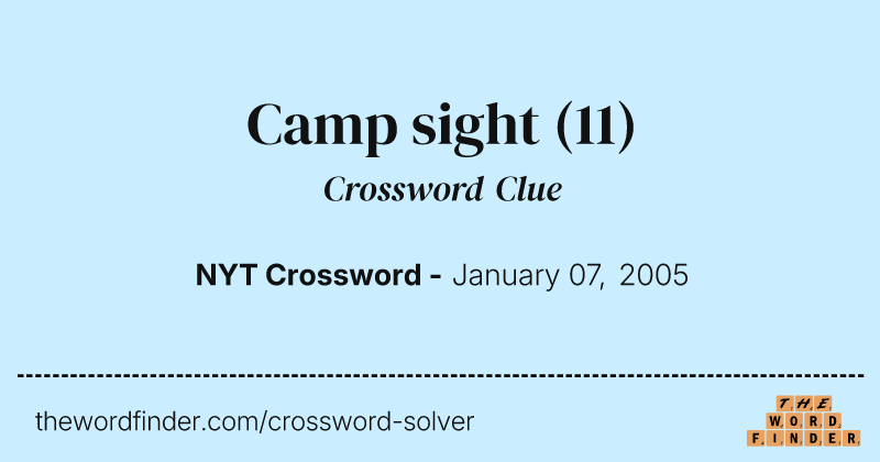 Camp sight crossword clue image