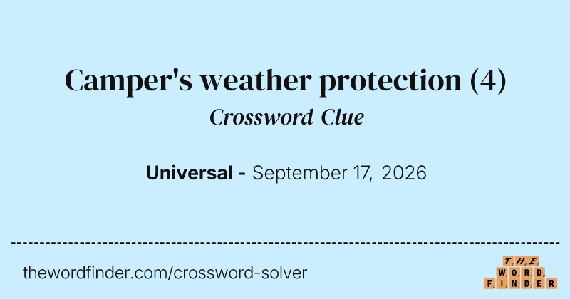 Camper's weather protection crossword clue image