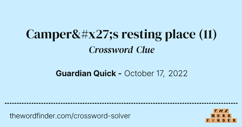 Camper's resting place crossword clue image