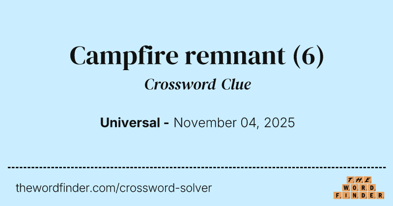 Campfire remnant crossword clue image
