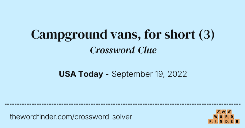 Campground vans, for short crossword clue image