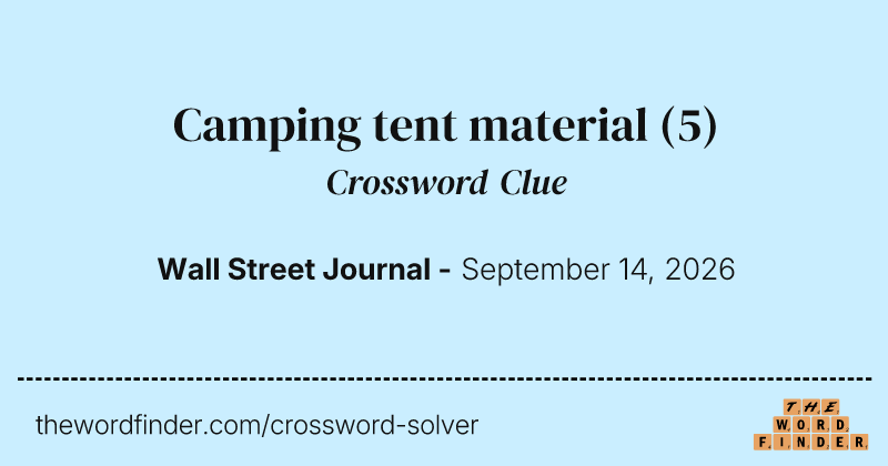 Camping tent material crossword clue image