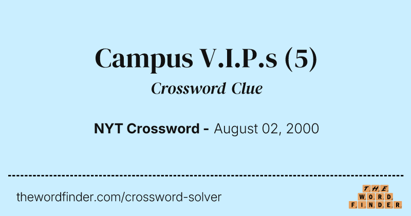 Campus V.I.P.s crossword clue image