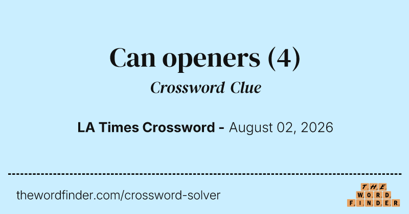 Can openers crossword clue image