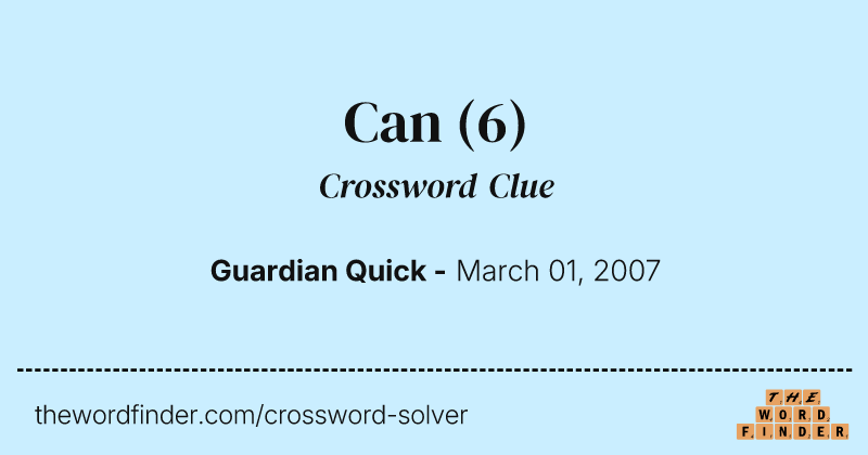 Can crossword clue image