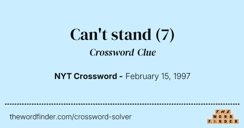 Can't stand crossword clue image
