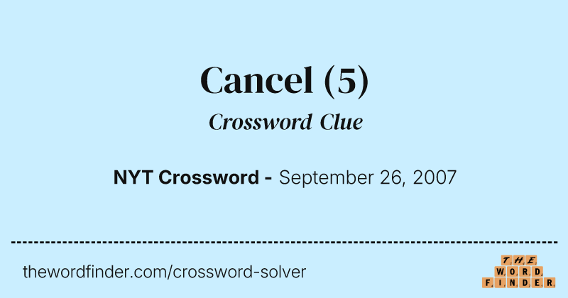Cancel crossword clue image
