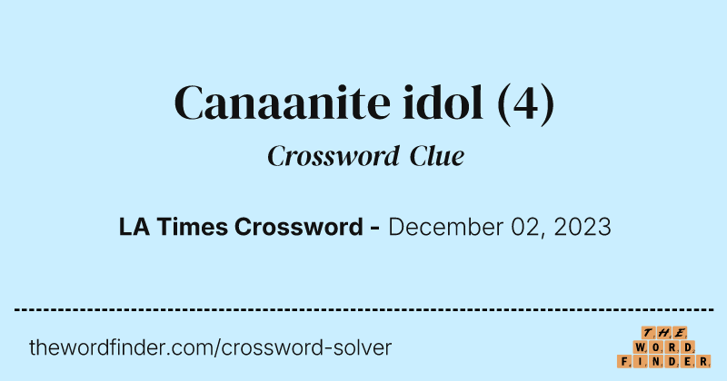 Canaanite idol crossword clue image