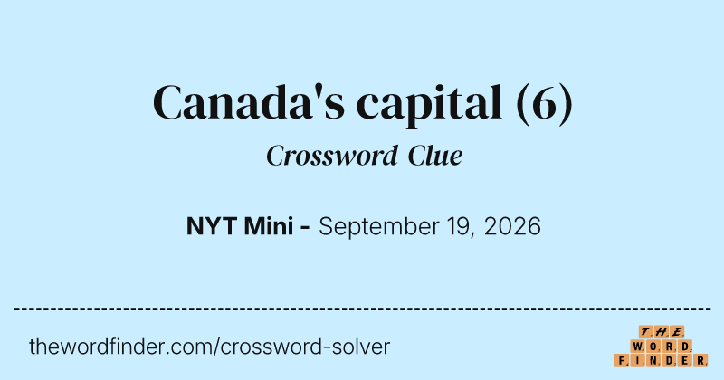Canada's capital crossword clue image