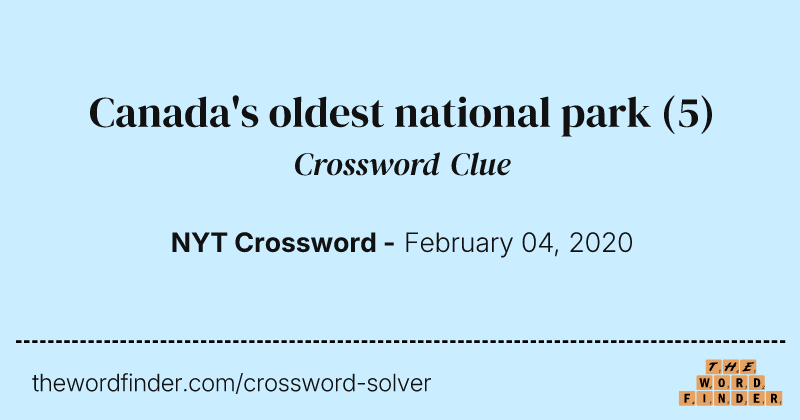 Canada's oldest national park crossword clue image