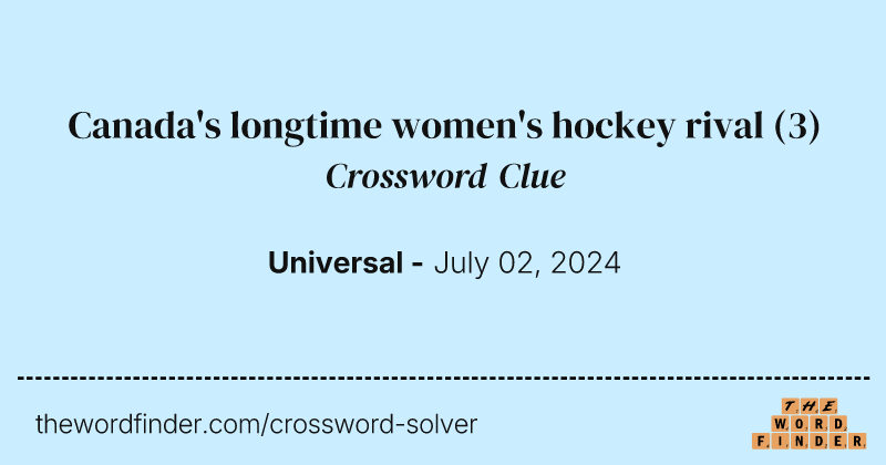 Canada's longtime women's hockey rival crossword clue image