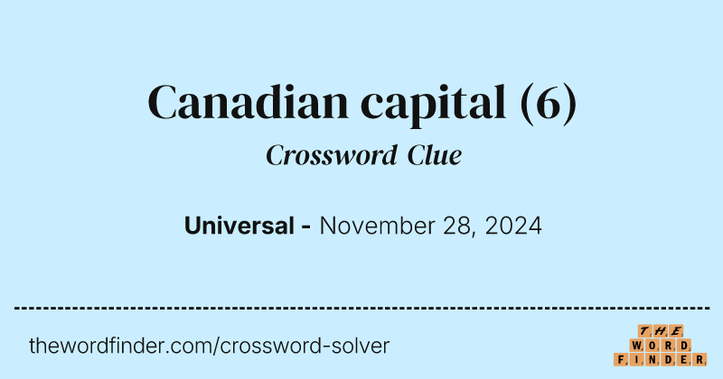 Canadian capital crossword clue image