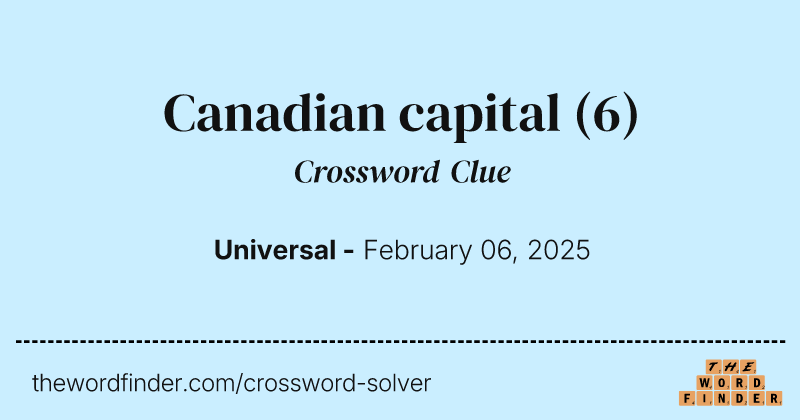 Canadian capital crossword clue image